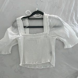 White cropped top